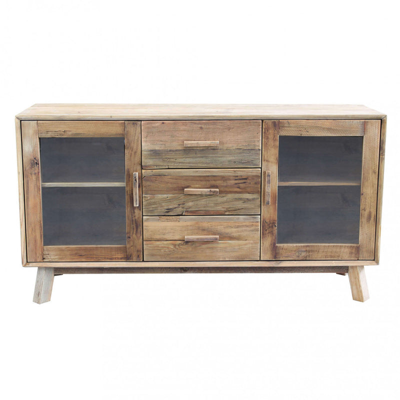 Credenza Dalton 160x48x85 h cm in Pino riciclato Marrone-3