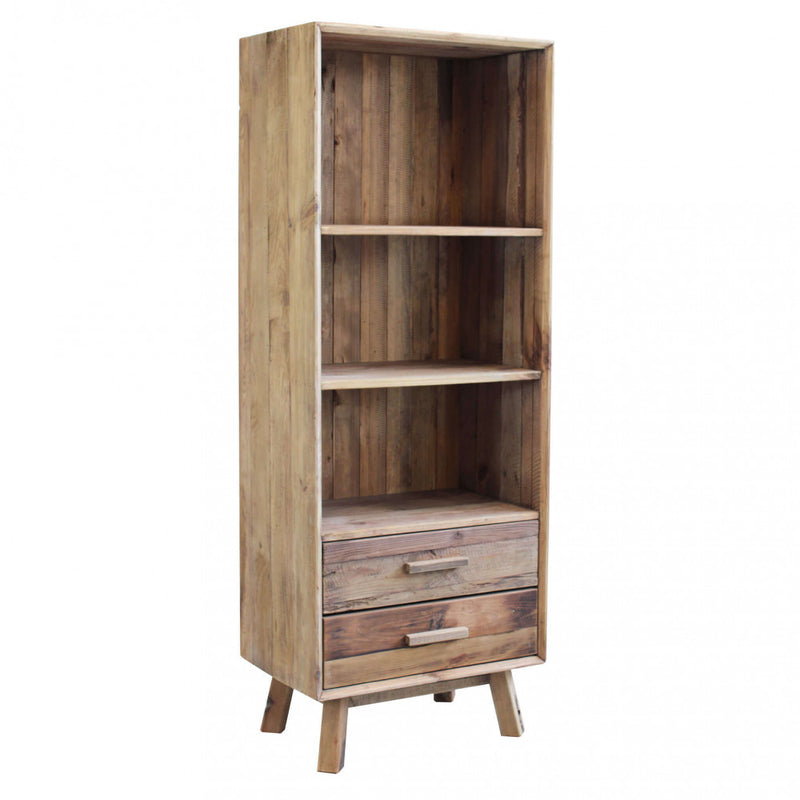 Libreria Justin 60x40x160 h cm in Pino riciclato Marrone-1