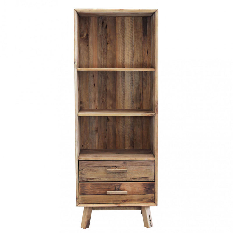 Libreria Justin 60x40x160 h cm in Pino riciclato Marrone-3