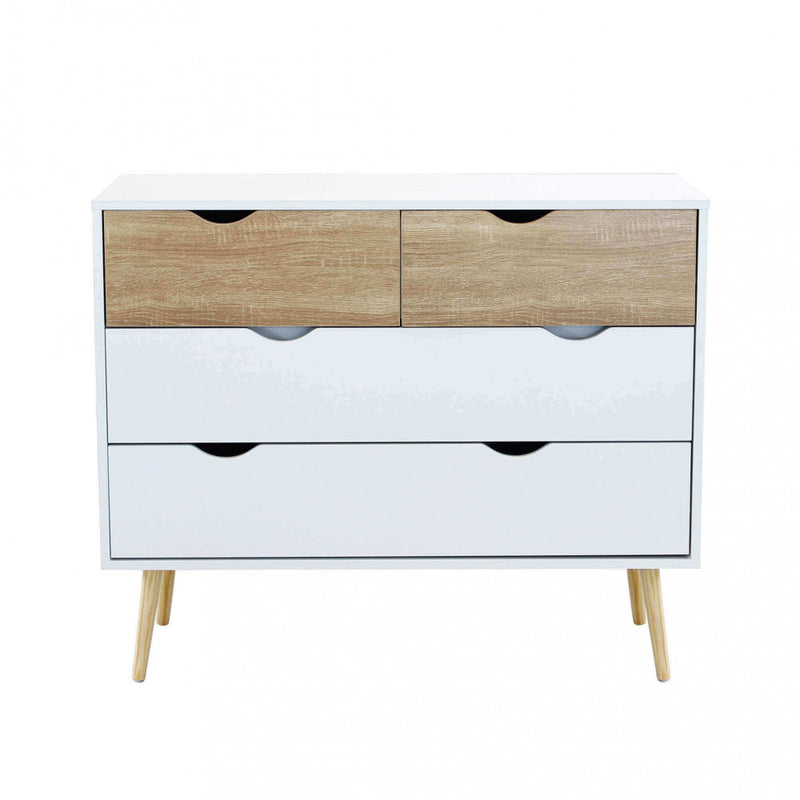 Mobile Terence 99x39x82 h cm in Legno Bianco-3