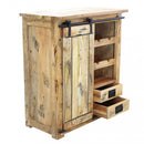 Mobile Cantinetta Portabottiglie 1 Anta 2 Ripiani e Cassetti 90x45x100 h cm in Legno-2