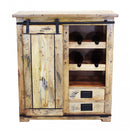 Mobile Cantinetta Portabottiglie 1 Anta 2 Ripiani e Cassetti 90x45x100 h cm in Legno-5