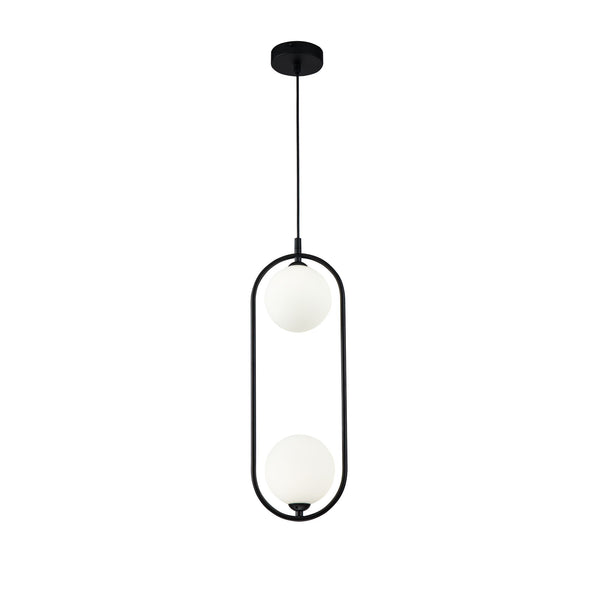 Lampe à suspension moderne en anneau en métal noir acquista