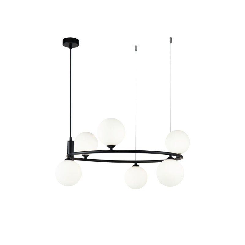 Lampada pendente Modern in Metallo Ring Nero-1