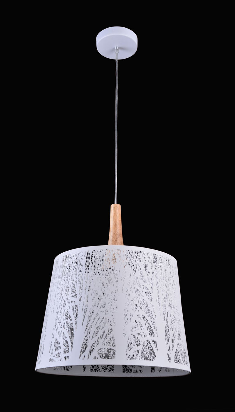 Lampada pendente Modern in Metallo e Legno Lantern Bianco-4