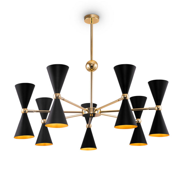 acquista Suspension moderne en Métal Vesper Noir avec Or