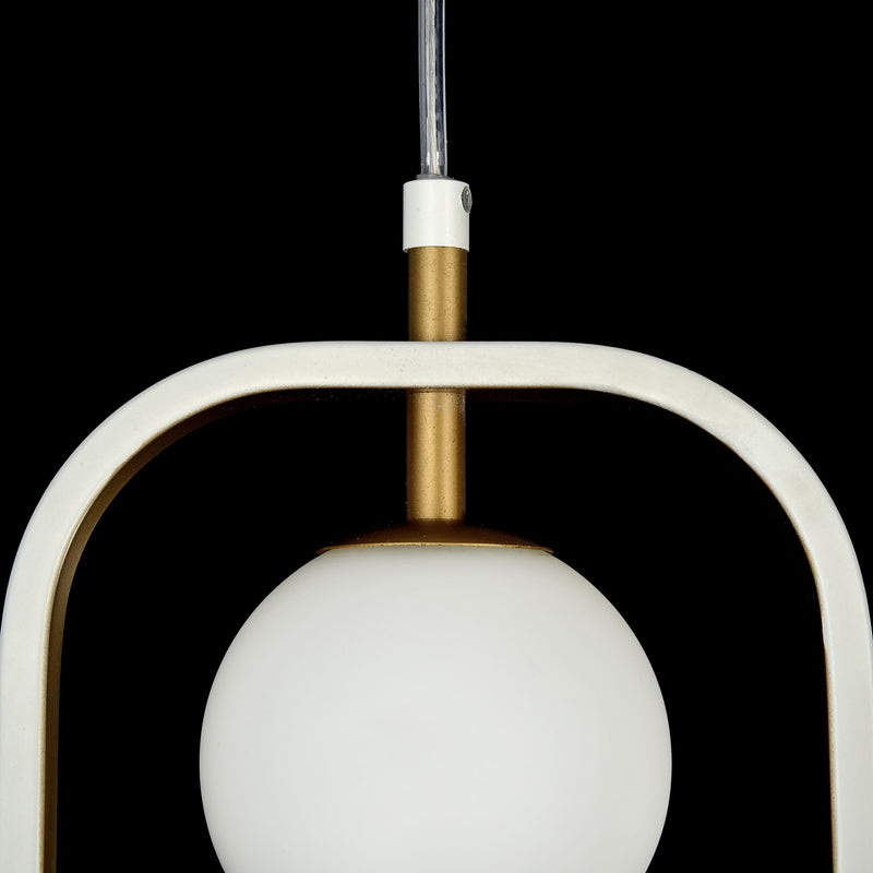 Lampada pendente Modern in Metallo Avola Bianco con Oro-6