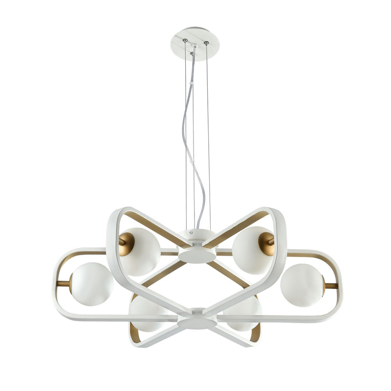 Lampada pendente Modern in Metallo Avola Bianco con Oro-5