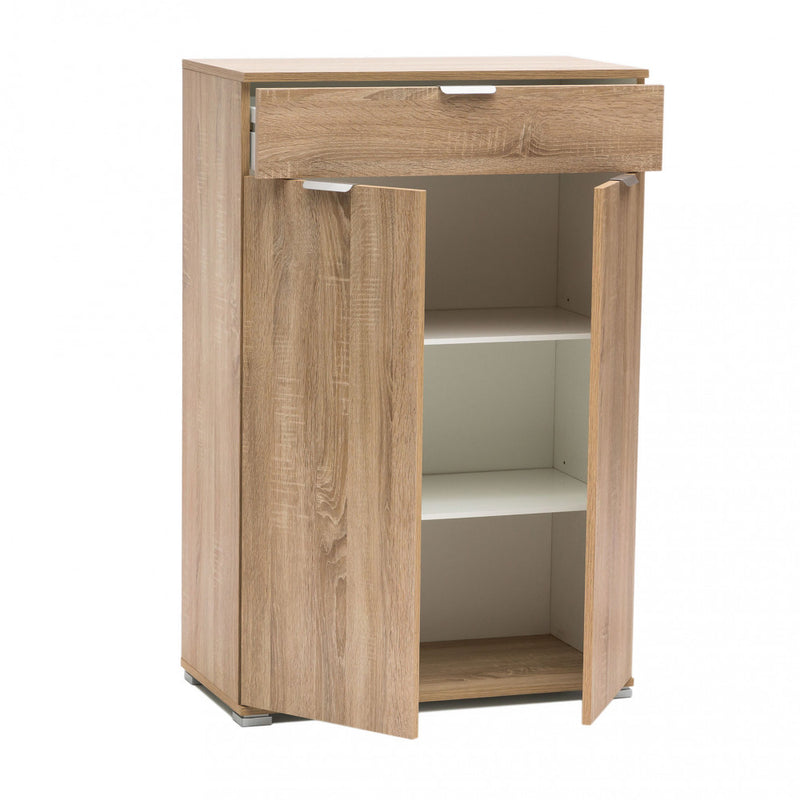 Mobiletto con 2 Anta e 1 Cassetto 75x38x112 h cm in Truciolare bilaminato Naturale-2