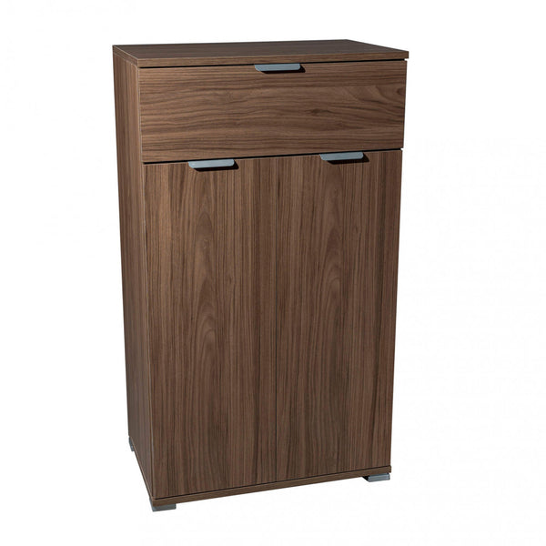 online Armoire avec 2 portes et 1 tiroir 60x38x103 h cm en aggloméré de noyer bilaminé