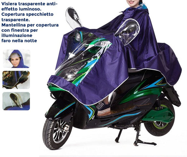 Veste imperméable unisexe pour moto scooter réfléchissante universelle Bleu sconto