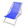 Chaise Longue Pliante 3 Positions en Aluminium et Textilène Bleu