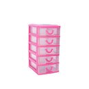 Mini Cassettiera 5 Piani 9x13x18,5 cm in plastica rigida colorata Fucsia-1