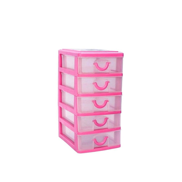 prezzo Mini Commode 5 Étagères 9x13x18,5 cm en plastique rigide couleur Fuchsia