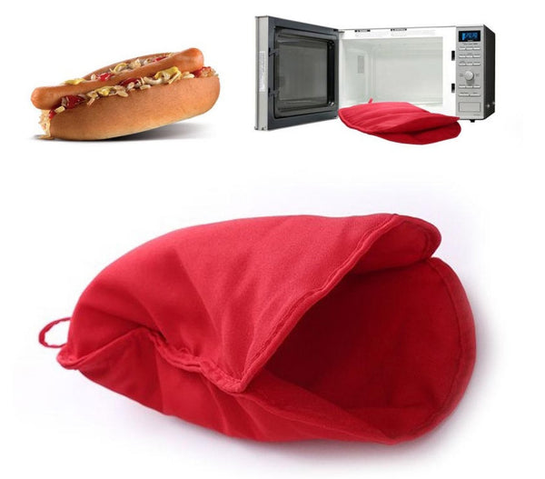 sconto Sac à hot-dog micro-ondes 28x19 cm en matériau non toxique rouge