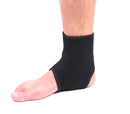 Supporto fascia in neoprene per caviglia doppia chiusura a strappo nera-2