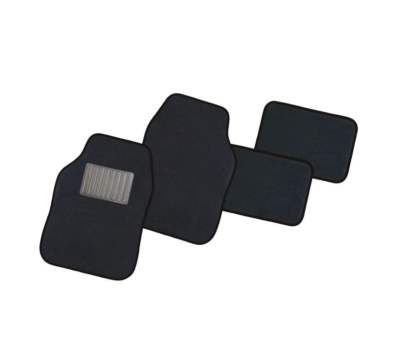 Set 4 tappetini per Interni Auto Universali in moquette con fondo antiscivolo Nero-1