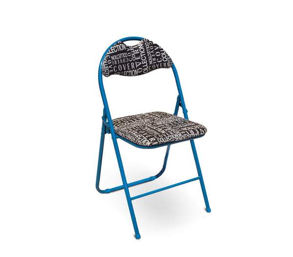 Chaise pliante en métal avec assise et dossier rembourrés Coveri Blu prezzo