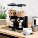 Doppio Contenitore Dispenser per Cereali Frutta Secca 8 Litri Nero-2