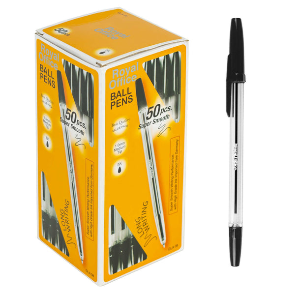 acquista Ensemble de 50 stylos à bille longue durée avec clip noir