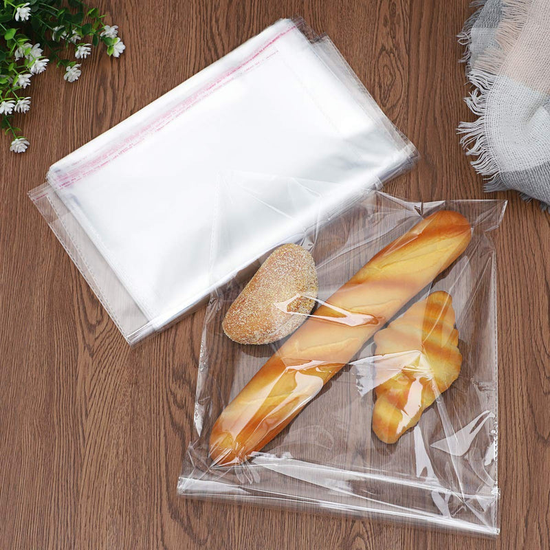 Set 100 Buste Trasparenti 30x44 cm in Plastica Cellophane Autoadesive-3