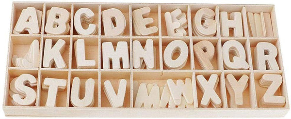 Lot de 130 lettres décoratives à colorier avec pot en bois sconto