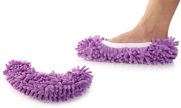 online Chaussons microfibre 2 en 1 Taille Jusqu'au 44 pour nettoyer en marchant Violet