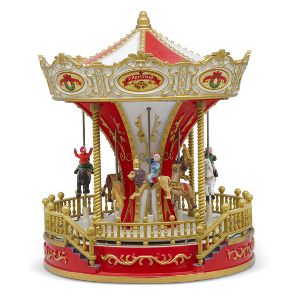 prezzo Carrousel de Noël 22x22x28 cm avec décorations de Noël, lumières, sons et mouvement