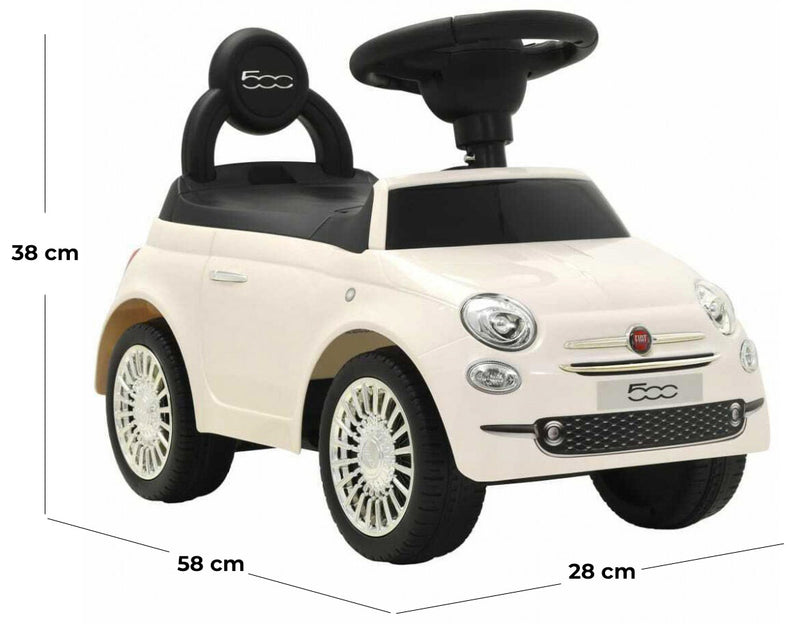 Macchina Cavalcabile per Bambini Fiat 500 Bianca-5