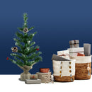 Albero di Natale 60H cm  base in juta in PVC Abete Artificiale-4