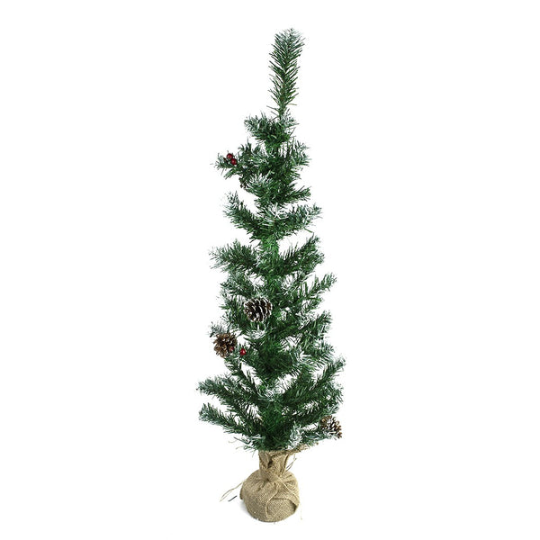 online Sapin de Noël 90H cm avec pommes de pin et base en jute de Sapin Artificiel