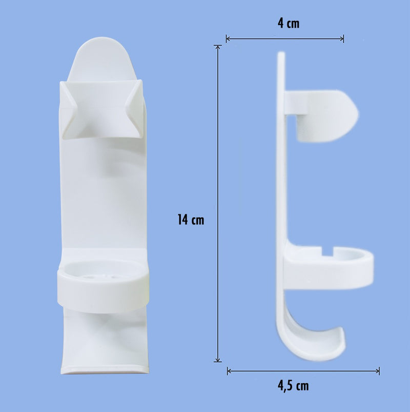 Porta spazzolino elettrico da parete con adesivo Bianco-4