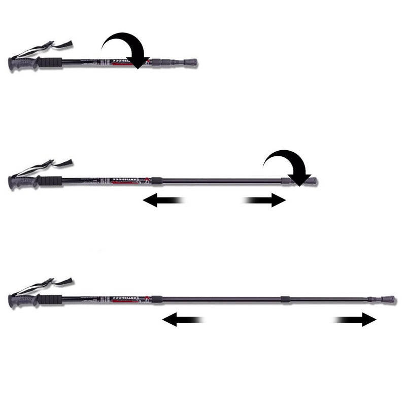 Set 2 Bastoni da Trekking 135 cm Regolabili con Impugnatura Antiscivolo-5