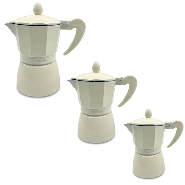 Set de 3 cafetières aluminium 1-3-6 tasses avec manche soft touch Beige prezzo