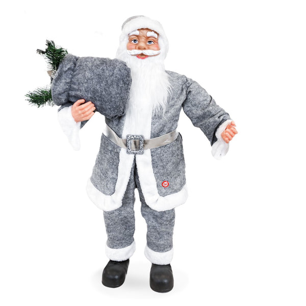 online Marionnette Père Noël H90 cm avec Lumières et Sons Gris