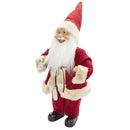 Pupazzo Babbo Natale H40 cm con Minilucciole Rosso e Crema-2