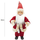 Pupazzo Babbo Natale H40 cm con Minilucciole Rosso e Crema-4