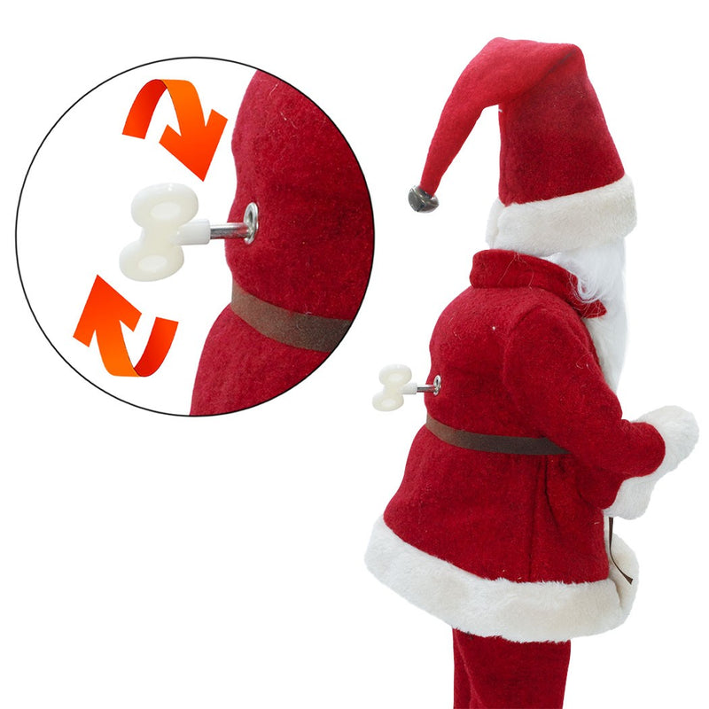 Pupazzo Babbo Natale H45 cm Carillon con Suoni e Movimento Rosso-4