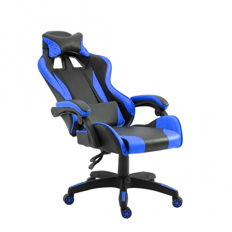 Sedia da Gaming Ergonomica 66x60x134 cm in Similpelle Blu-2