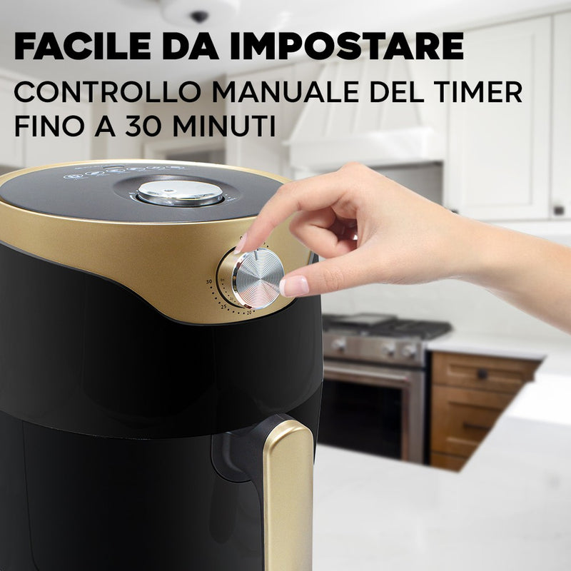 Friggitrice ad Aria 1350W Capacità 5,5L Nero-4