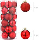 Set 48 Palline Decorative Ø 7 cm per Albero di Natale Rosse-4