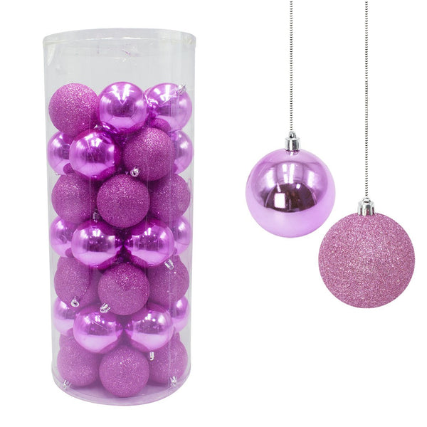 acquista Lot de 48 Boules Déco Ø 7 cm pour Sapin de Noël Rose