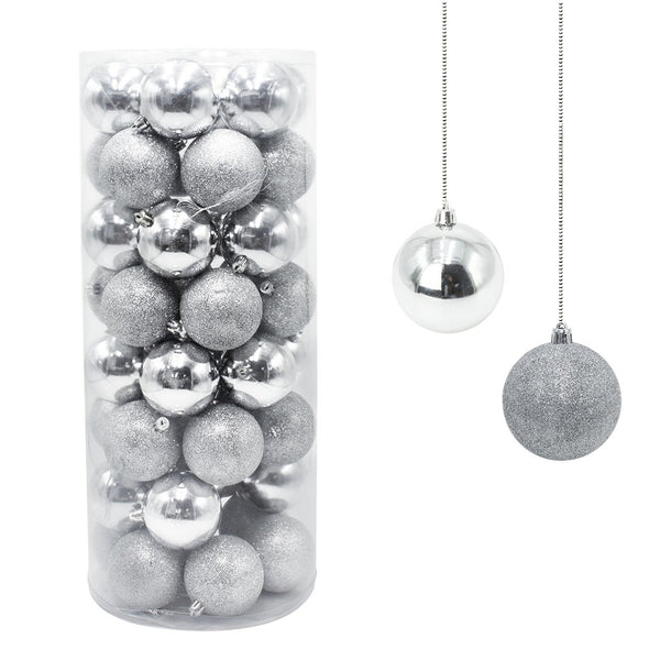 Lot de 48 Boules Déco Ø 7 cm pour Sapin de Noël Argenté online