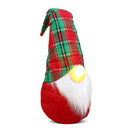 Gnomo di Natale H65 cm con Luce Rosso con Cappello Scozzese-2