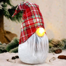 Gnomo di Natale H45 cm con Luce Bianco con Cappello Scozzese-3