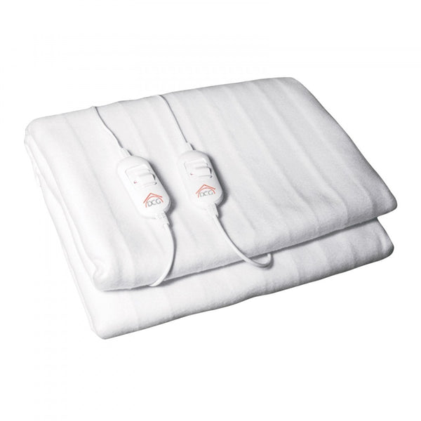 Couverture Thermique Electrique Double 120W en Polyester Blanc sconto