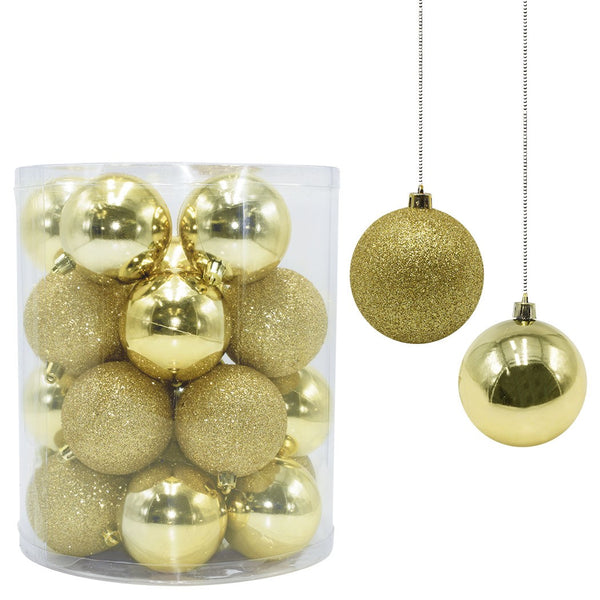 prezzo Lot de 24 Boules de Noël Dorées Ø7 cm pour Sapins