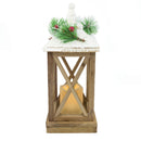 Lanterna con Lumino di Natale in Legno con Luce Led e Glitter-1