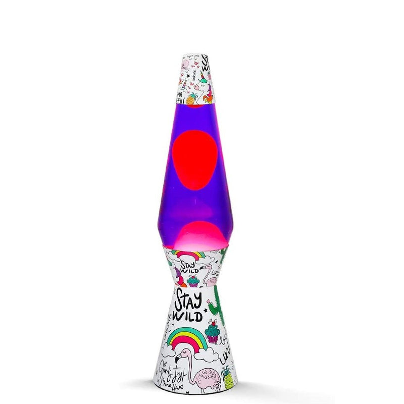 Lampada Lava Lamp 40cm Unicorno Magma con Glitter Colorati-1