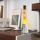 Lampada Lava Lamp 40 cm Base Silver e Magma Giallo-2